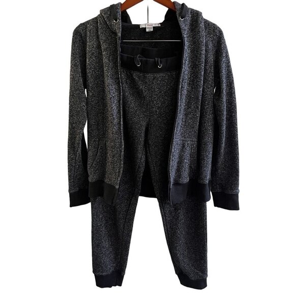 Rasio Jogger Pants and Hoodie Womens Large Black Sequin 2 Piece Workout Outfit - Picture 1 of 14